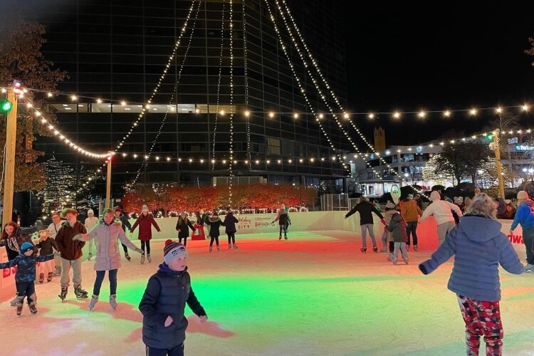 The outdoor ice rink on City Hall Plaza will be open Thursday thorugh Sunday evenings each weekend through New Year.