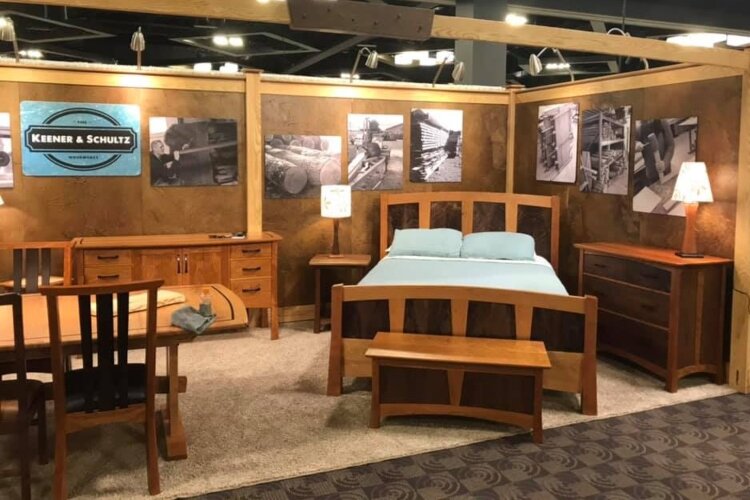 A display from one of the home design shows at which Keener & Schultz Fine Woodworks shows it's products.